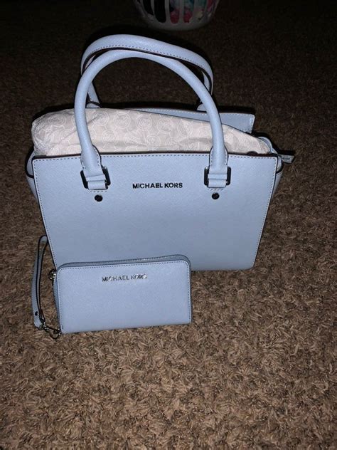 michael kors baby blue backpack